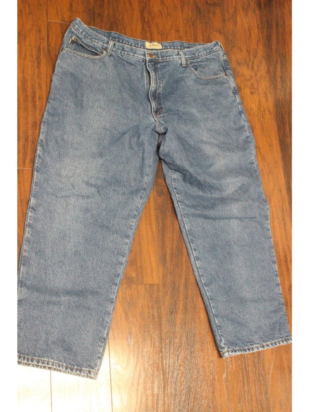L.L. Bean Mens Relaxed Fit Blue Denim Jeans 44x30 Flannel Lined